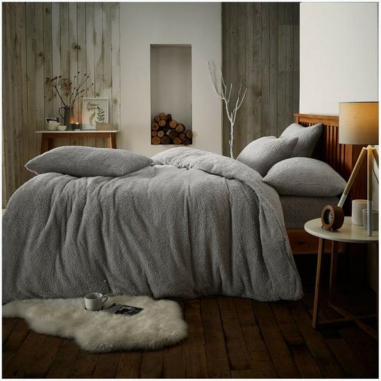 Smart Living Teddy Bear Fluffy Soft Fleece Duvet Cover Set With Pillowcases 1