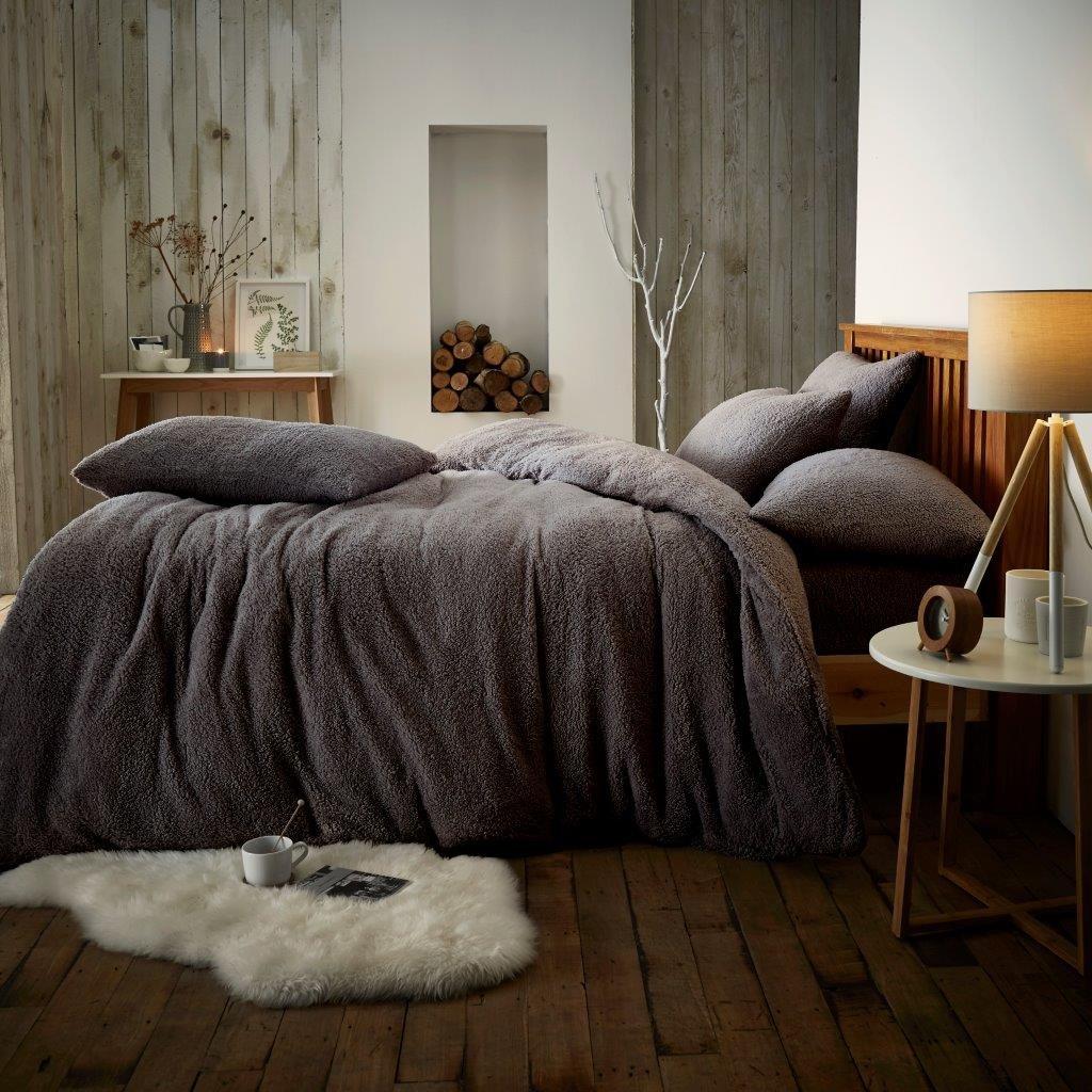 Teddy Bear Fluffy Soft Fleece Duvet Cover Set With Pillowcases