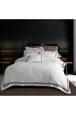 His and Her Side Black / White Super King Bed Size Duvet Quilt