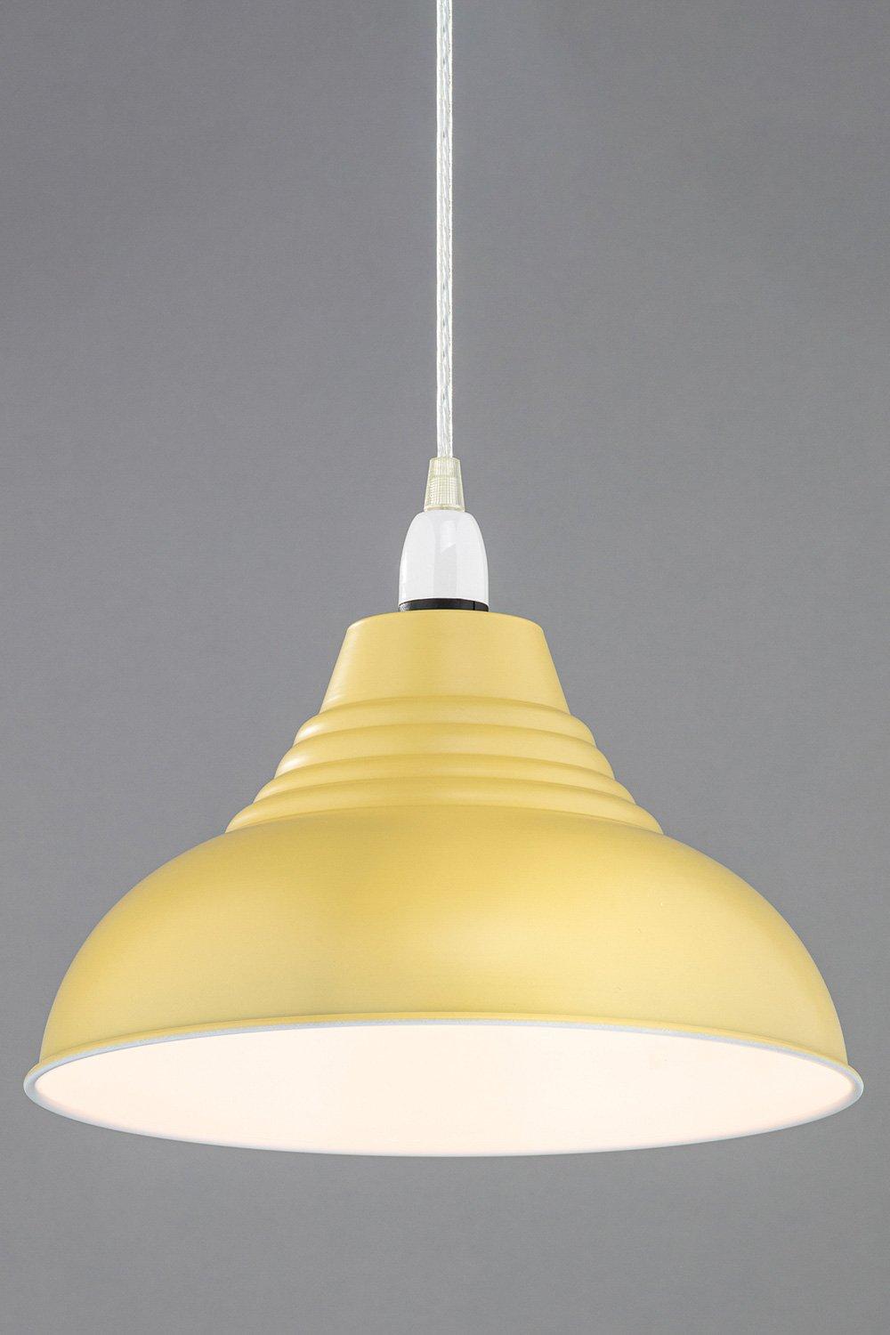 BHS Lighting Steel Diner Easy Fit Light Shade|yellow