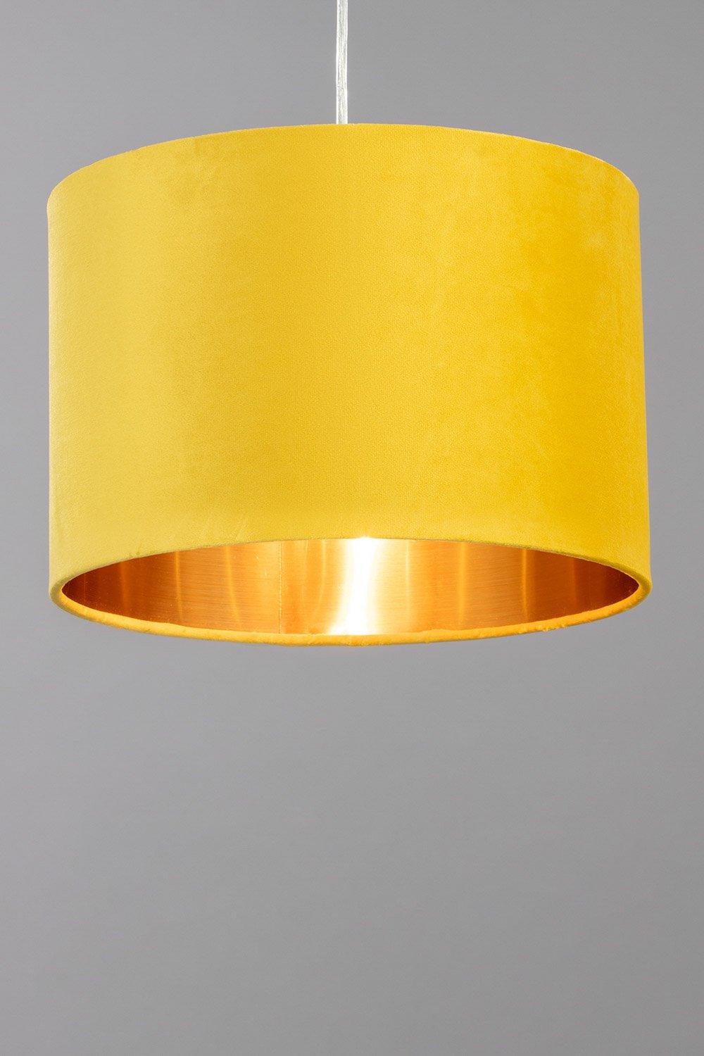 BHS Lighting Velvet Easy Fit Light Shade|yellow
