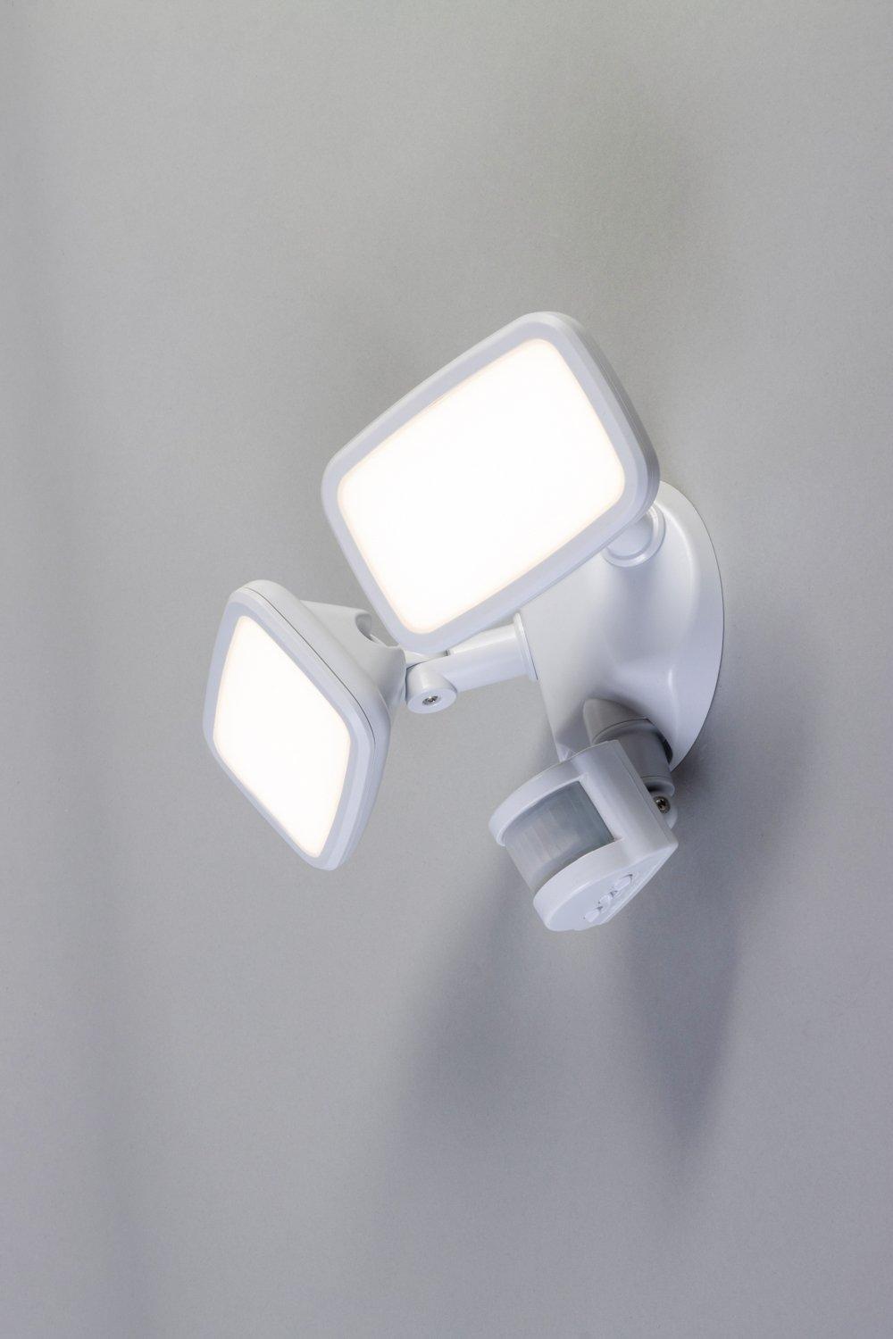 BHS Lighting Twin Wilson Flood Light with Sensor|white