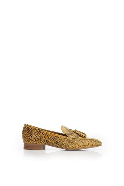 'Elmo' Snake Print Leather Loafers