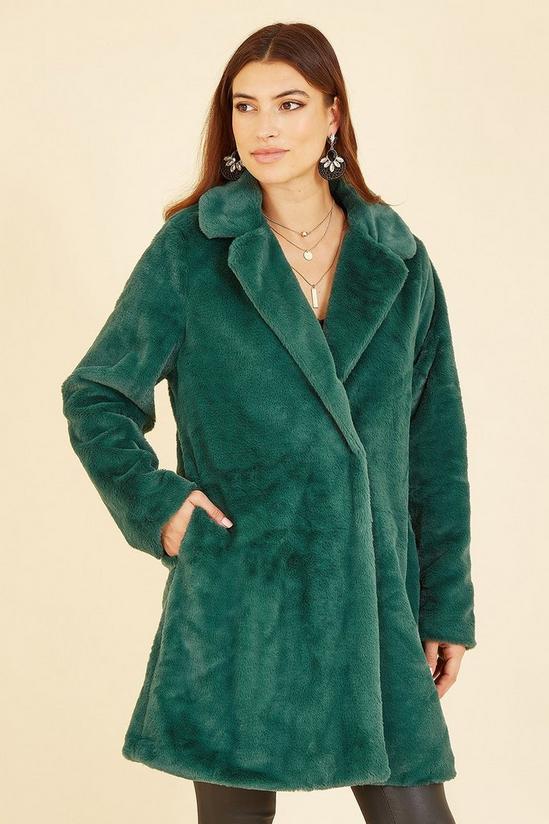 Yumi Green Faux Fur Coat 1