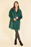 Yumi Green Faux Fur Coat thumbnail 2