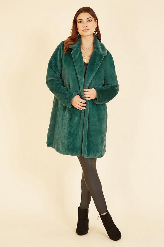 Yumi Green Faux Fur Coat 2