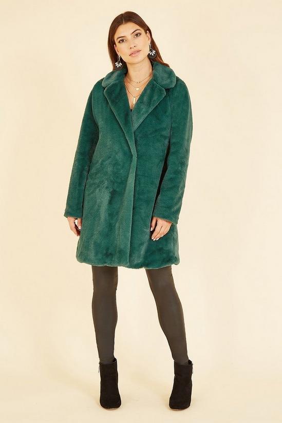 Yumi Green Faux Fur Coat 3