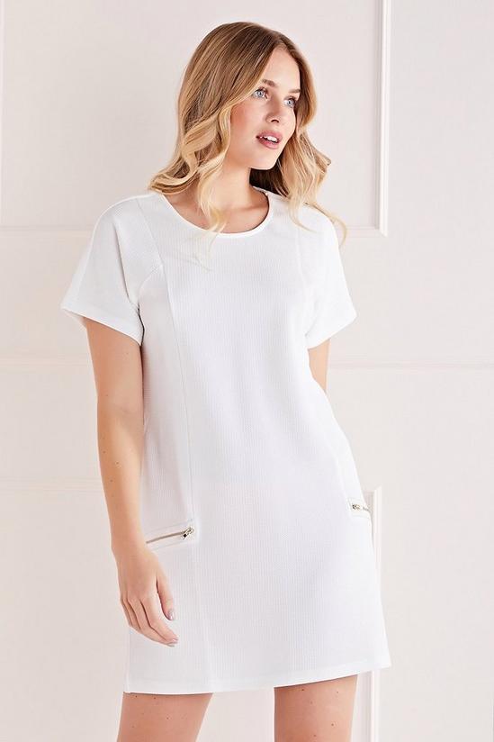 Mela White Zip 'Felicity' Tunic Dress 2