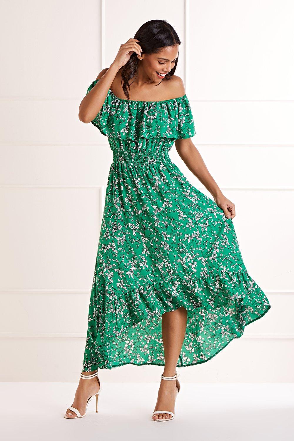 Green Floral 'Hallie' Maxi Dress