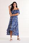 Mela Blue Floral 'Gissella' Asymmetric Dress thumbnail 1
