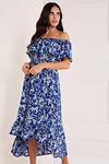 Mela Blue Floral 'Gissella' Asymmetric Dress thumbnail 2