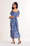 Mela Blue Floral 'Gissella' Asymmetric Dress thumbnail 3
