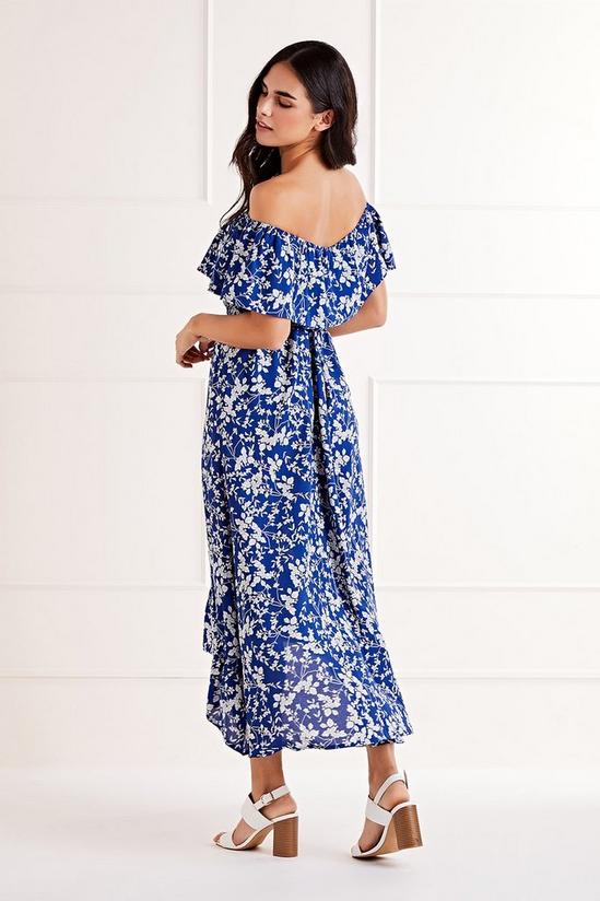 Mela Blue Floral 'Gissella' Asymmetric Dress 3