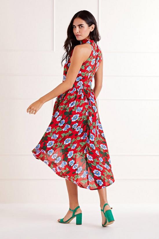 Mela Red Floral High Neck 'Billie' Maxi Dress 3
