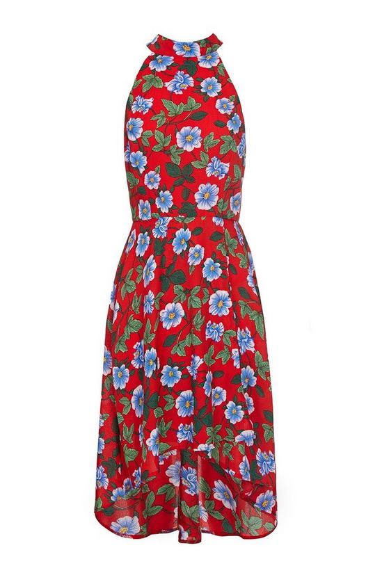 Mela Red Floral High Neck 'Billie' Maxi Dress 4