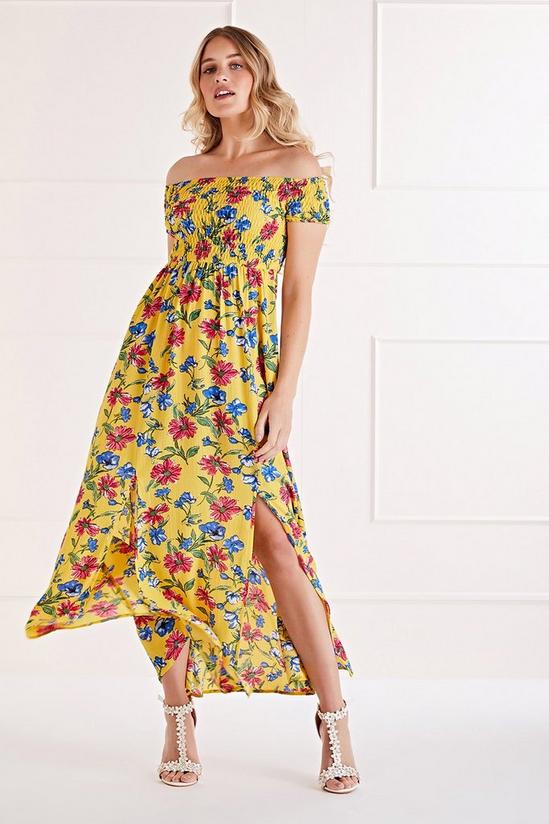 Mela Yellow Floral 'Elodie' Maxi Dress 1