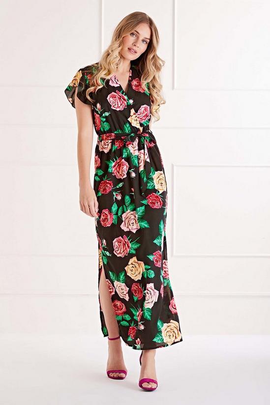 Mela Black Floral 'Theodora' Maxi Dress 1