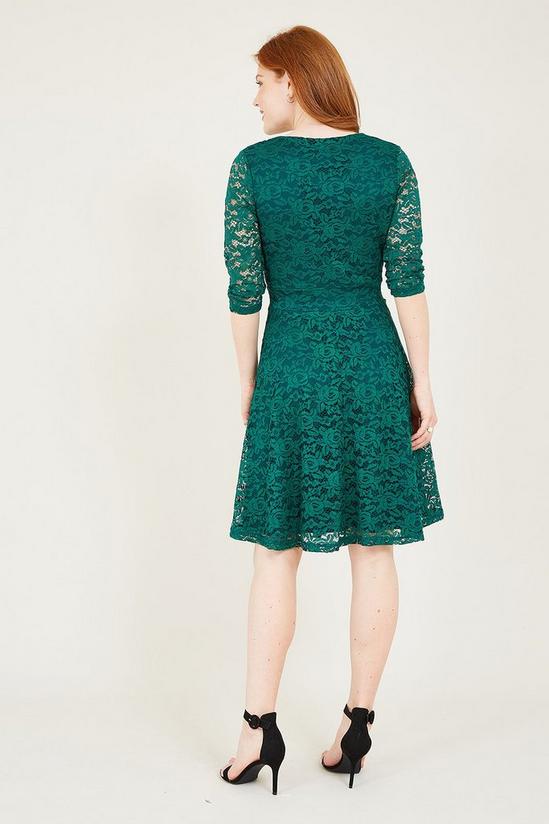 Mela Green Delicate Lace Long Sleeve 'Kenna' Dress 3