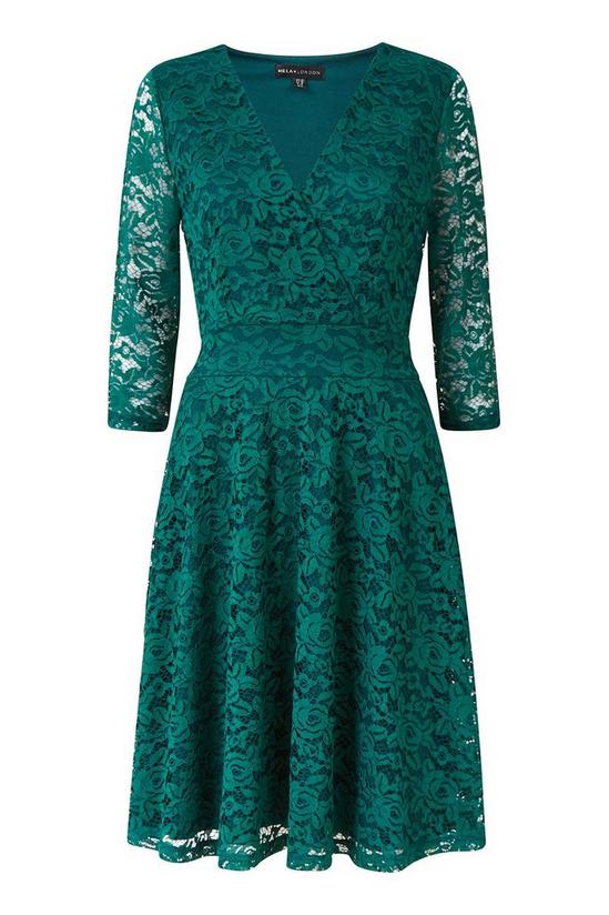 Mela Green Delicate Lace Long Sleeve 'Kenna' Dress 4