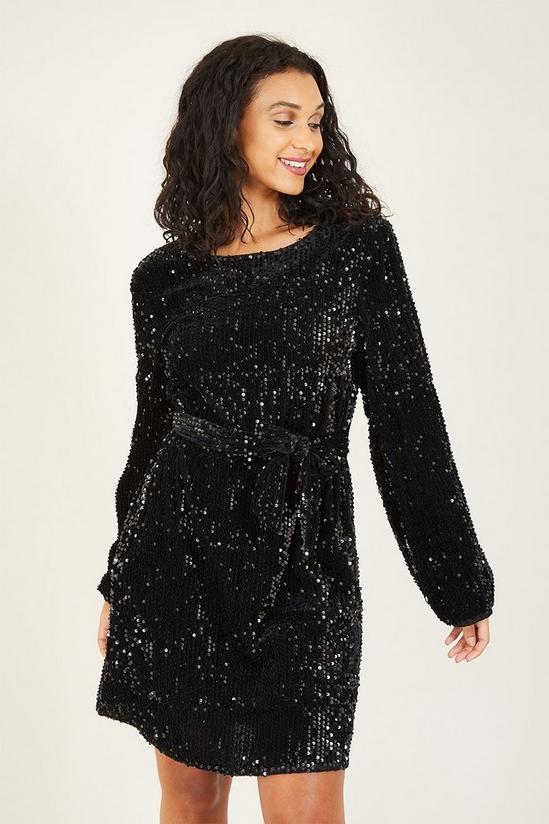 Mela Black Sequin 'Hazel' Smock Dress 2