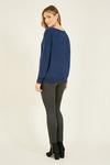 Yumi Slogan Be Kind Knitted Jumper In Navy thumbnail 3