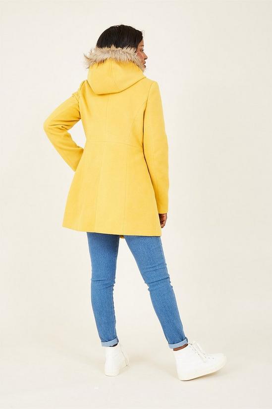 Yumi Mustard Hooded Duffle Coat 3