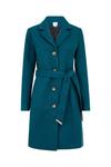 Yumi Teal Belted Coat With Spot Lining thumbnail 4
