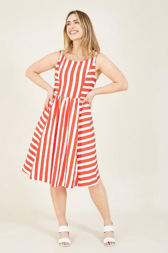 Yumi Red Stripe 'Kyra' Skater Dress 1
