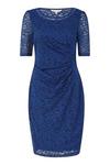 Yumi Navy 'Georgina' Ruched Lace Dress thumbnail 4