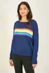 Yumi Navy Rainbow Knitted Jumper thumbnail 1