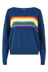 Yumi Navy Rainbow Knitted Jumper thumbnail 4