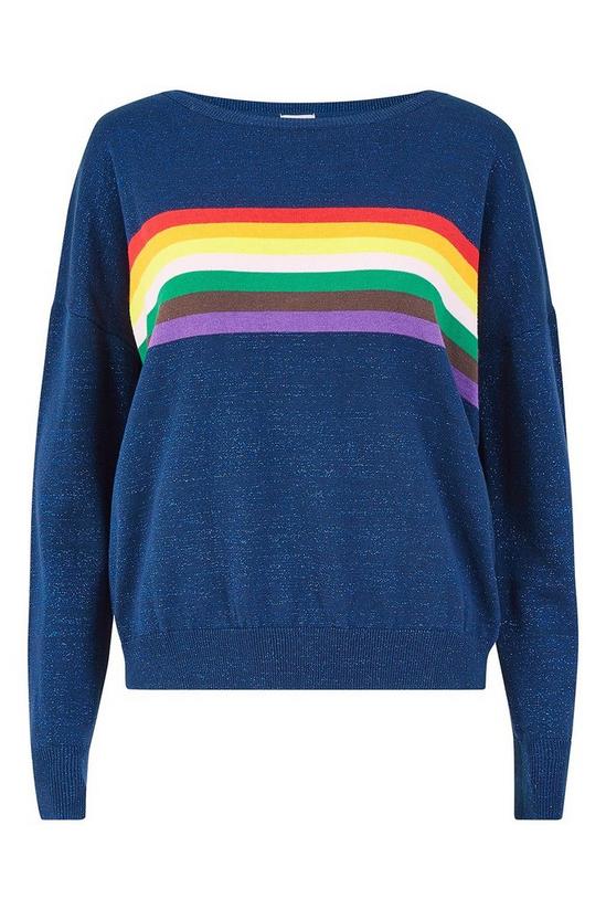 Yumi Navy Rainbow Knitted Jumper 4