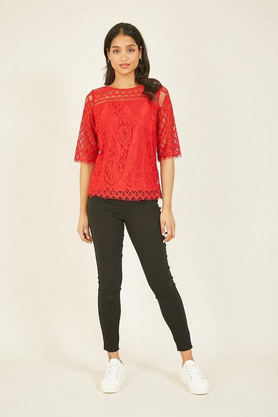 Yumi Red Lace Top 1