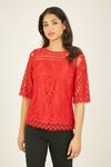 Yumi Red Lace Top thumbnail 2