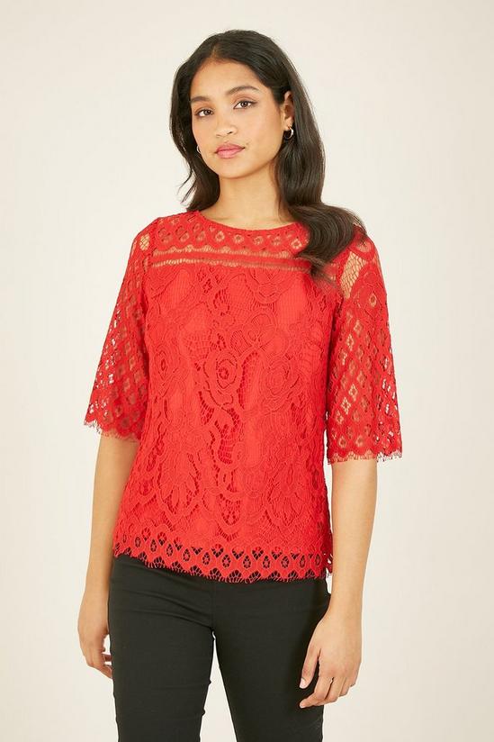 Yumi Red Lace Top 2