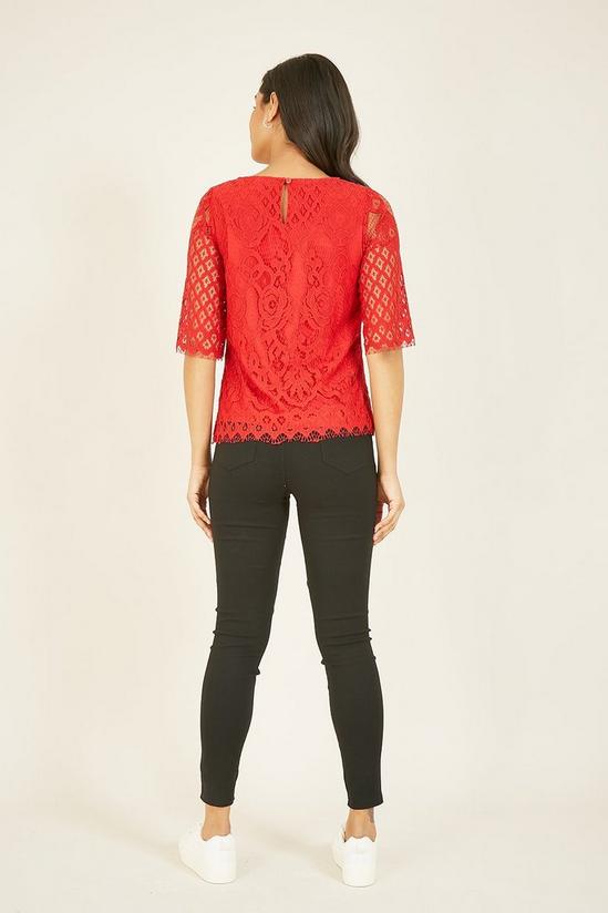 Yumi Red Lace Top 3