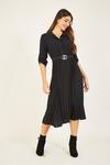 Mela Black Pleated Skirt Midi Shirt Dress thumbnail 1