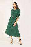 Yumi Green Pleated Skirt Midi Shirt Dress thumbnail 1
