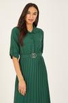 Yumi Green Pleated Skirt Midi Shirt Dress thumbnail 4