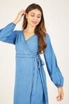 Yumi Blue Cotton Denim 'Emms' Wrap Dress thumbnail 2
