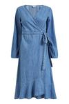 Yumi Blue Cotton Denim 'Emms' Wrap Dress thumbnail 4