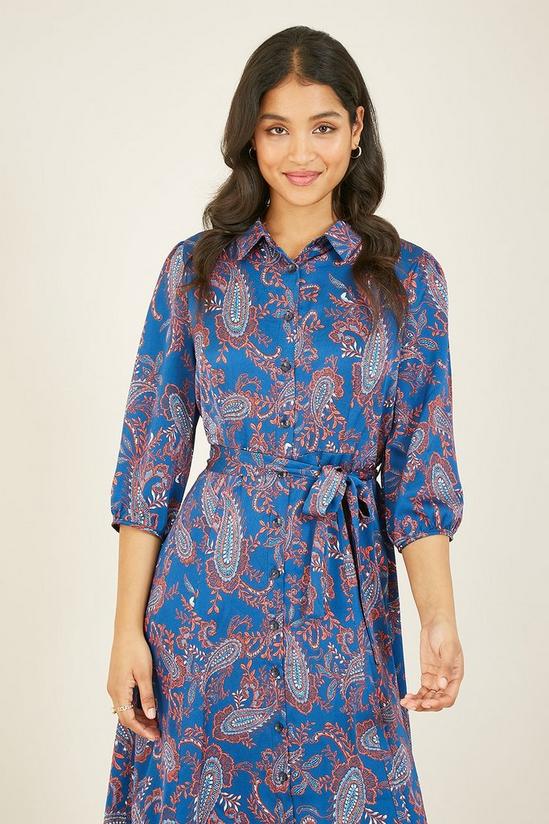Mela Blue Paisley 'Maira' Midi Shirt Dress 2