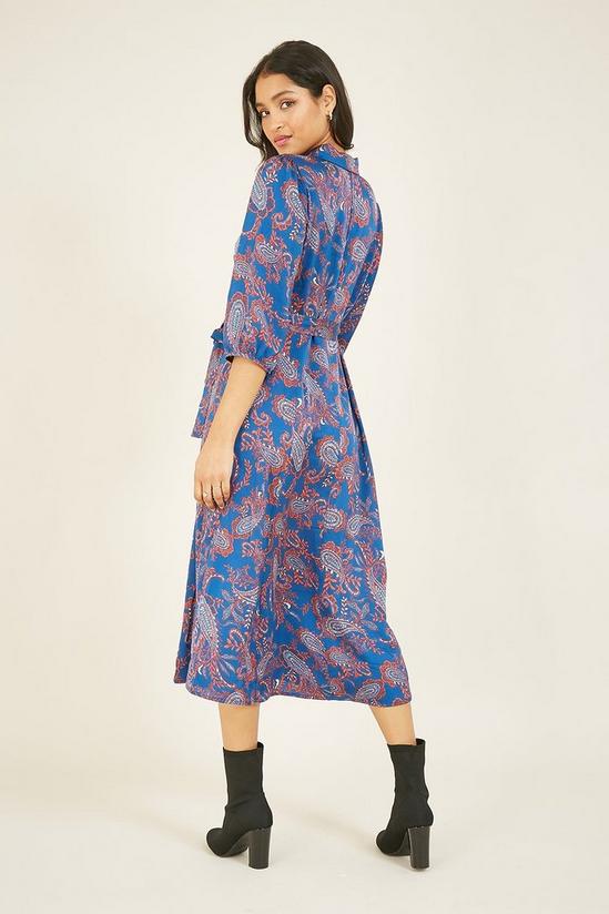 Mela Blue Paisley 'Maira' Midi Shirt Dress 3