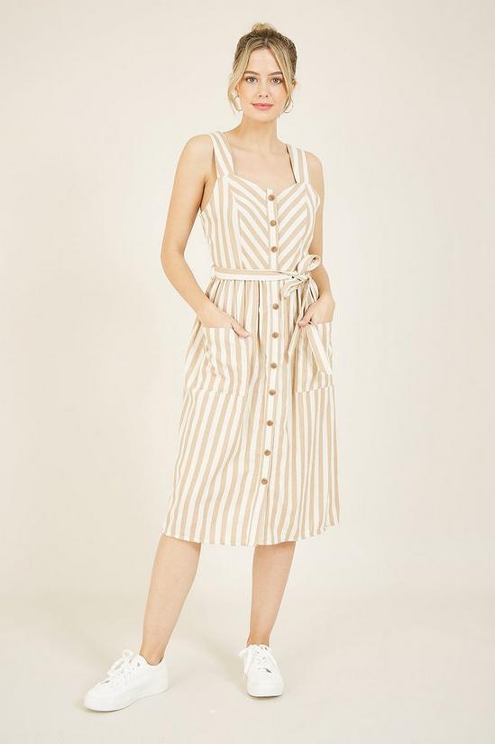 Yumi Striped Button Through 'Nell' Midi Dress 1