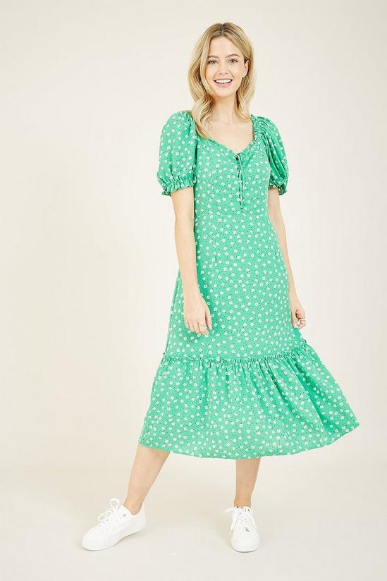 Yumi Floral Puff 'Amie' Midi Dress 1