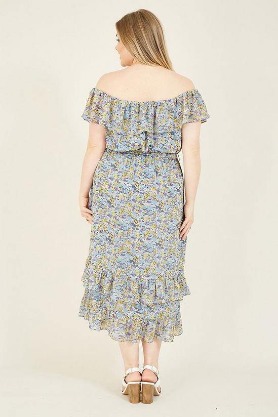 Yumi Curve Ditsy Floral Bardot Dress 3