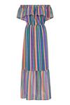 Yumi Rainbow Stripe Bardot 'Gal' Maxi Dress thumbnail 4