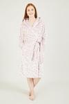 Yumi Pink Leopard Luxury 'Elivia' Fleece Long Robe thumbnail 1