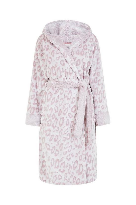 Yumi Pink Leopard Luxury 'Elivia' Fleece Long Robe 4
