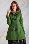 Yumi Green 'Eilish' Duffle Coat With Fur Trim Hood thumbnail 2